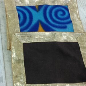 Multicolor Silver Coin Border Velvet Pooja Aasan Pack Of 3