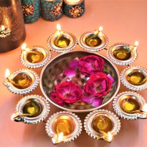 Handicraft Flower Shape Diya Decorative Urli Bowl