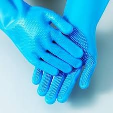 Kuber Industries MultiPurpose Silicone Gloves Sky Blue