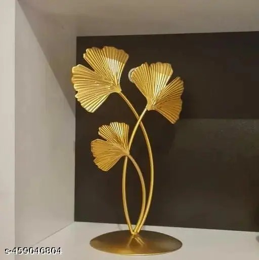 Larko Golden Metal Leaf Showpiece For Table