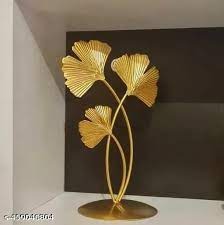 Larko Golden Metal Leaf Showpiece For Table
