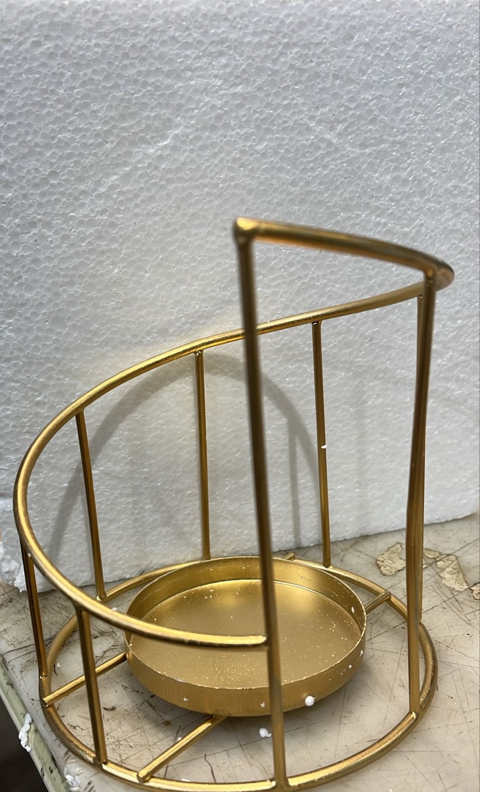 Golden Pillar Candle Holder Without Glass
