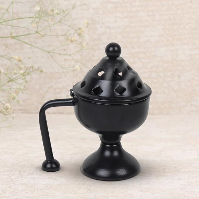 Iron Charcoal Incense Burner Loban Burner Black Dhoop Dhuni Burner