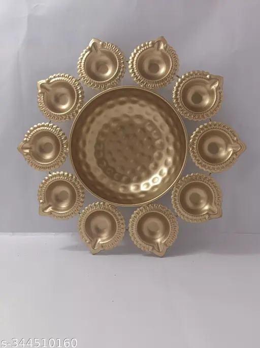 Ms Handicrafts Diya Urli Golden Color