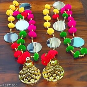 Sista Handmade Wall Decor Mirror With Jingle Bells Pack Of 4
