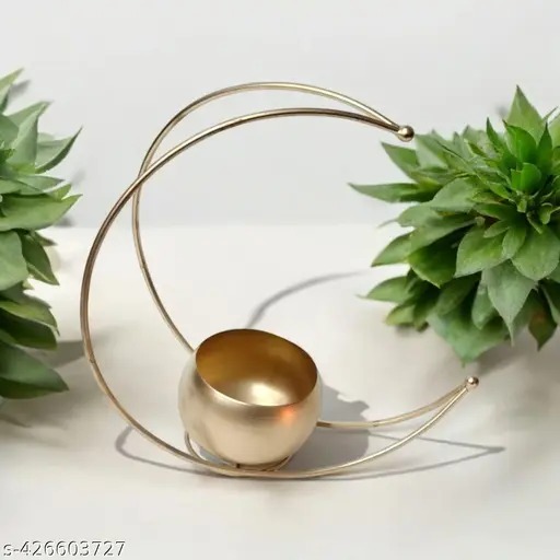 Stylish Geometric Metal Flower Vase For Diwali Home Decoration