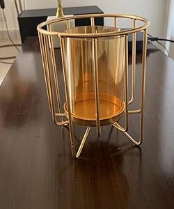 Designer Flower Vase Metal Planter Holder Golden Colour