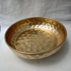 Diya Shape Flower Decorative Urli Bowl For Home Handcrafted Bowl Golden Colour