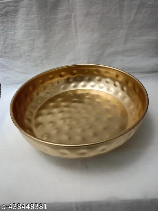 Diya Shape Flower Decorative Urli Bowl For Home Handcrafted Bowl Golden Colour