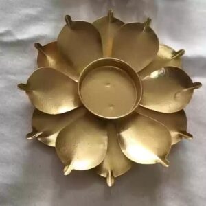Vintage Boutique 0002 Aluminium 2 Cup Tealight Holder Set Gold Pack Of 2