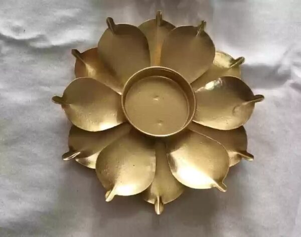 Vintage Boutique 0002 Aluminium 2 Cup Tealight Holder Set Gold Pack Of 2