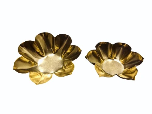 Candle Jar Bowl In Golden Finish Pack Of 2