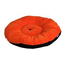 Vetkart Soft Round Flat Velvet Bed Orange Colour For Dogs