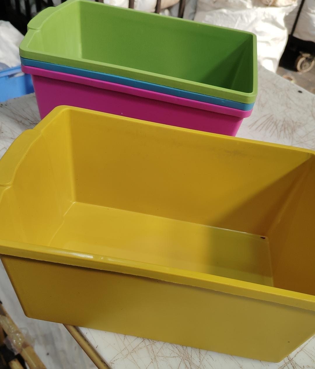 Large Multipurpose Plastic Open Storage Bins Toys Office File Set Of 4