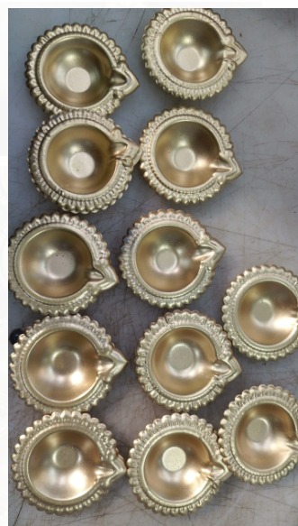 Golden Plated Diya For Home Decoration Pack Of 12