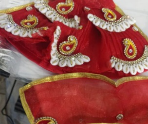 Laddu Gopal Red Printed Dress