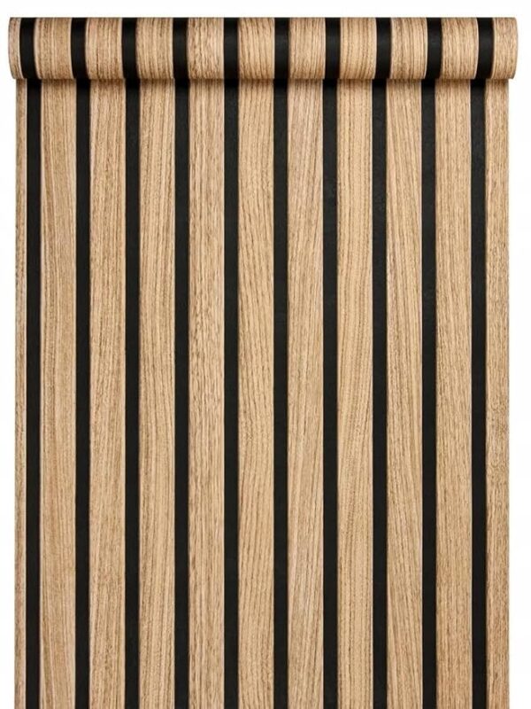 Wall Wooden Black Stripes Self Adhesive Wallpaper