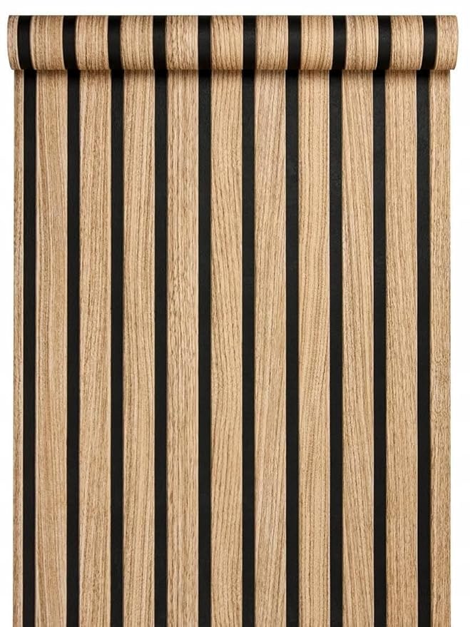 Wall Wooden Black Stripes Self Adhesive Wallpaper