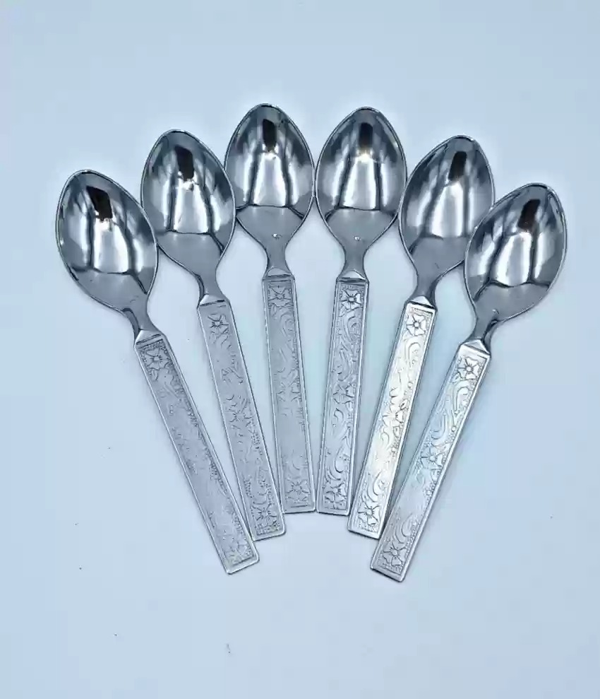 Shlinco Shlinco Cutlery Stainless Steel Dessert Spoon Set For Home Kitchen DiningCombo Of 6 Pieces