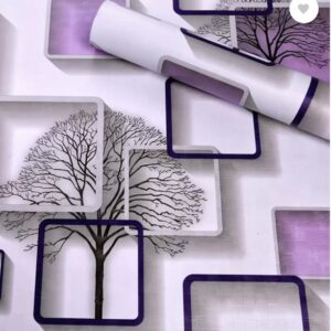 Maefele 304 Cm Abstract Geometric Design Self Adhesive Pvc Wallpaper In Purple