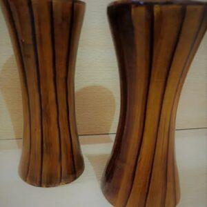 Brown Wonderful Flower Pot Wooden Vowel Style Setto2