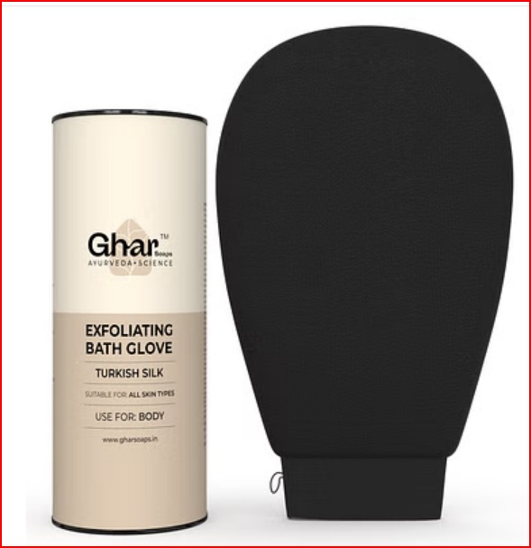 Ghar Soaps Exfoliating Bath Glove Black Color
