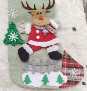 Green Color Christmas Hanging Stockings