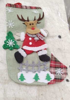 Green Color Christmas Hanging Stockings