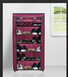 Plastic Shoe Stand Maroon 6 Layers