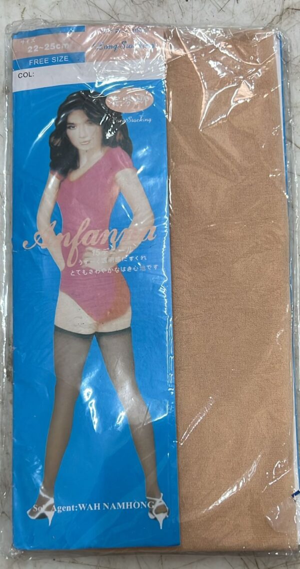 Women Girls Transparent Nylon Thigh High Stocking Free Size Skin Colour