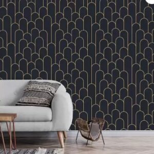 Fikrim Black Gold Line 45X300Cm Self Adhesive Sticker