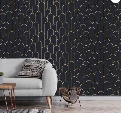 Fikrim Black Gold Line 45X300Cm Self Adhesive Sticker