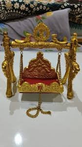 Maa Mansa Devi Laddu Gopal Metal Solid Jhula Swing For Bal Gopal Murti For Home