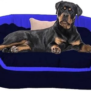 Blue Black Color Square Dog Bed