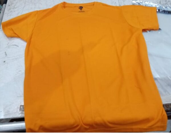 Yellow Round Neck Mens T Shirt Size L