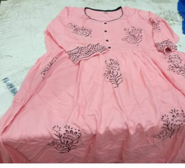 Vansh Pink Printed Women Frock Dress Size Xl