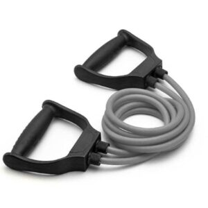 Double Toning Resistance Tube Pull Rope Elastic Rubber Exercise Band Grey