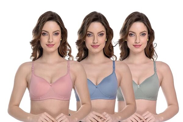 WomenS Cotton Blend Bra Multicolour Size 3280 Cm