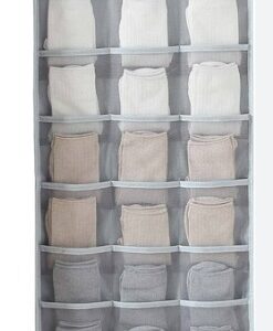 Hanging Organizer With Mesh Pockets In Grey Colour In 35 Pocket Bag