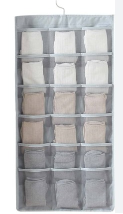 Hanging Organizer With Mesh Pockets In Grey Colour In 35 Pocket Bag