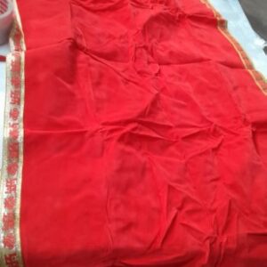 Pooja Aasan Rectangular Floor Mat Red 1 Mtr Red