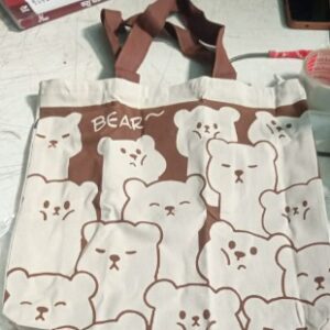 Beige With Brown Colour Shopping Bag