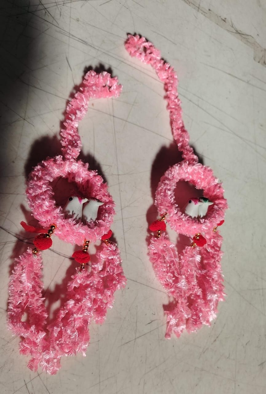 Pink Hubber Artificial Handicraft Double Birds For Home & Office Decoration Set Of 2