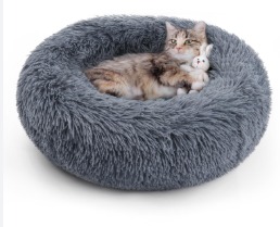 Fluffy Round Pet Bed For Cats Comfort