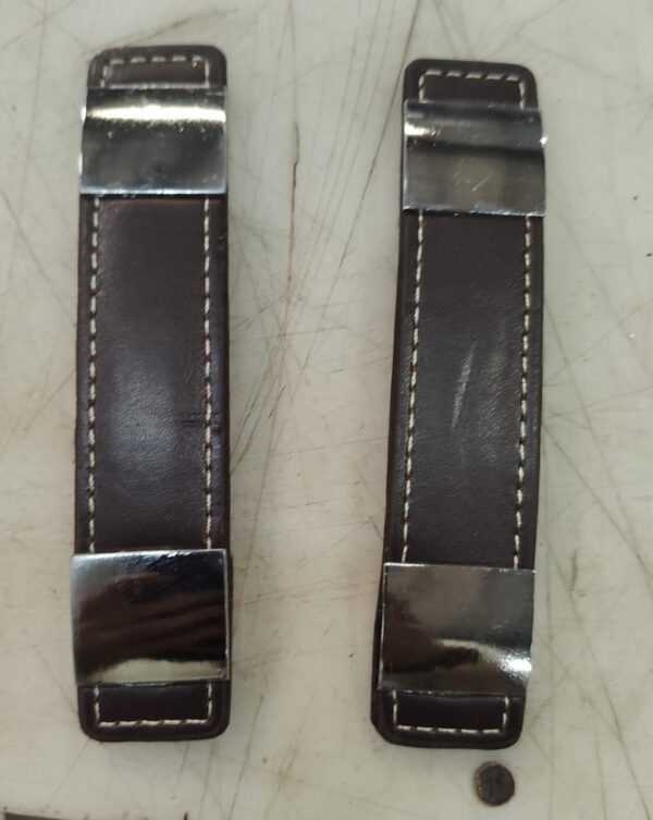 Brown Colour Leather Door Handle Set Of 2