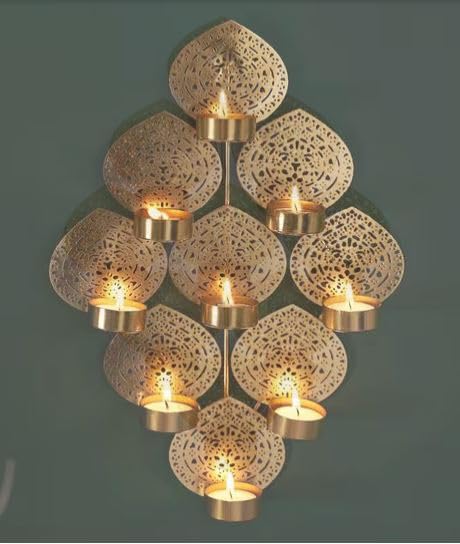 Iron Wall Hanging Decorative Tealight Candle Holder For Home Decor