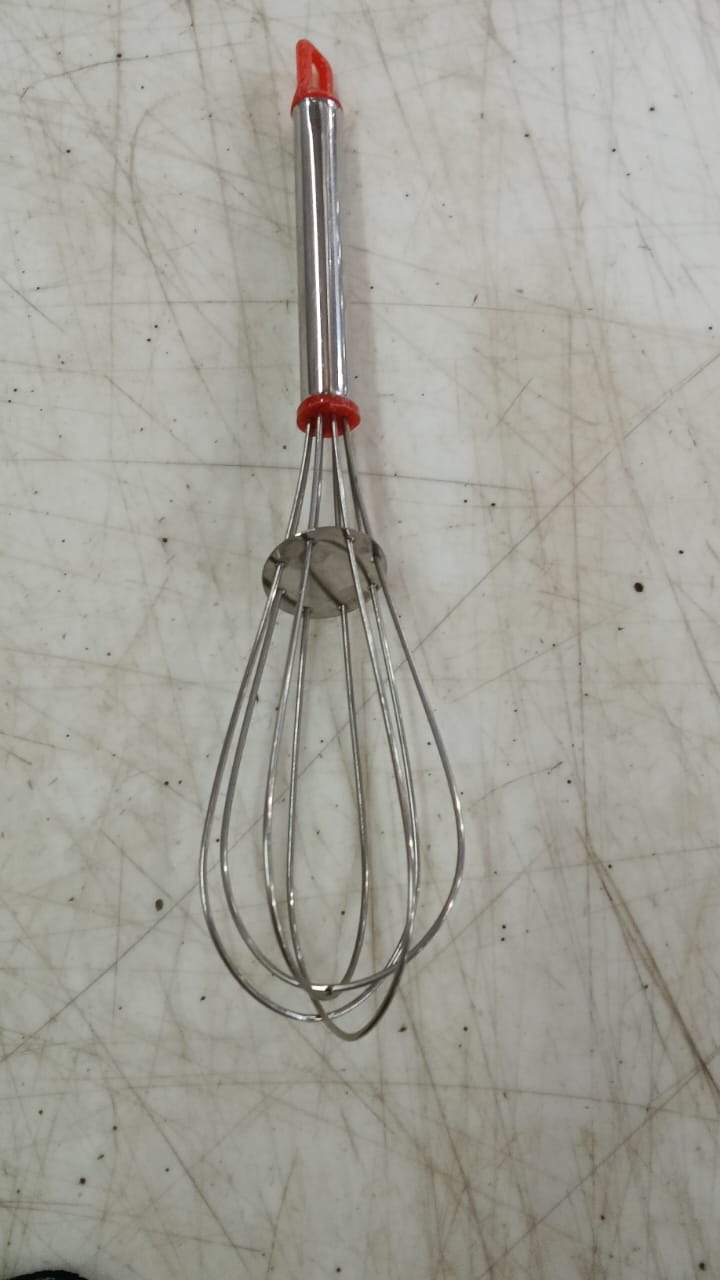 Steel Whisk With Round Handle For Making Cakes