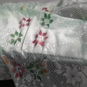 Pista Green Net Fabric Table Cover Size 155X99 Cm