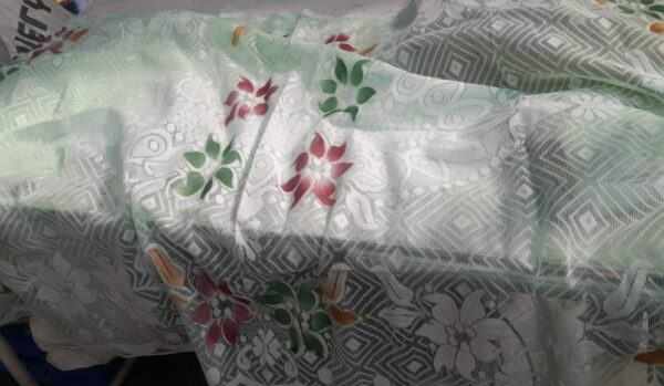 Pista Green Net Fabric Table Cover Size 155X99 Cm