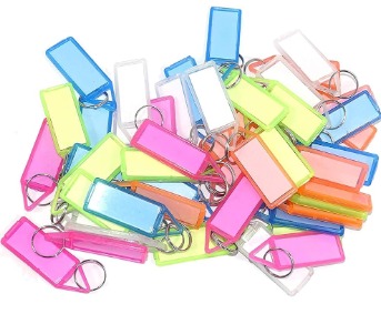 Keychain With Name Tag For Office And Home Set Of 50Pc Multicolour
